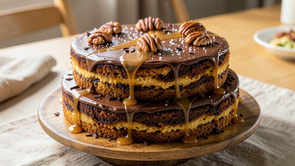 Baker's German Chocolate Sheet Cake Recipe: Triple-Layered Richness With Pecan Streusel Crown