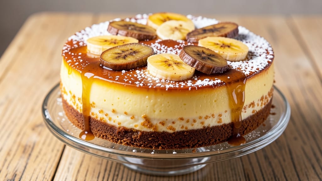 Banana Leche Flan Cake Recipe: Silky Caramel Core With Vanilla Cream Swirl