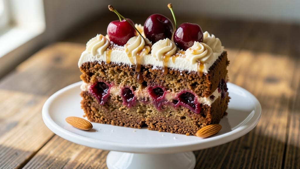 Amaretto Cherry Cake Recipe: Almond-Infused Layers with Cherry Brandied Swirl