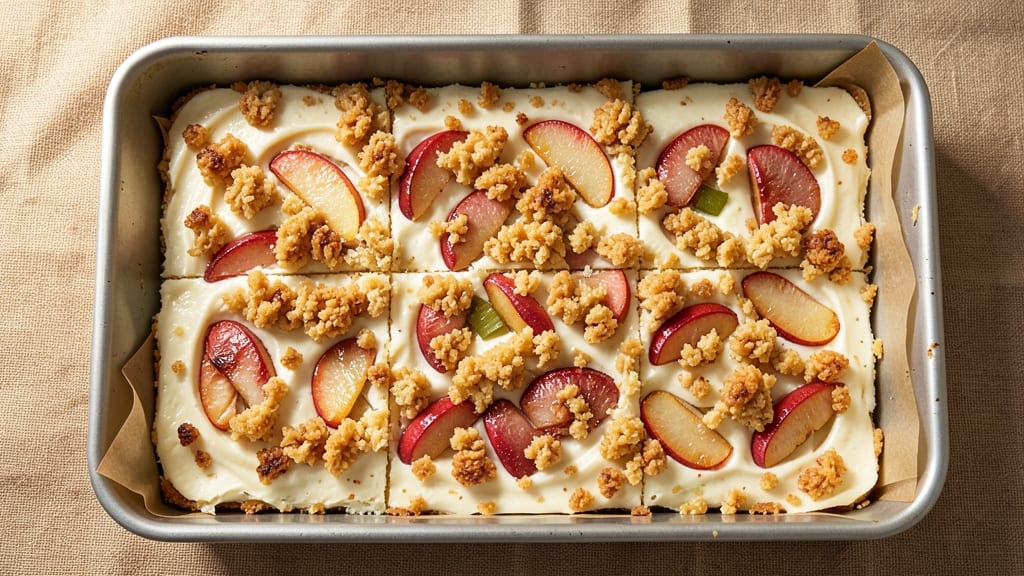 Apple Streusel Cheesecake Bars Recipe: Buttery Streusel Crown Over Spiced Apple Layers