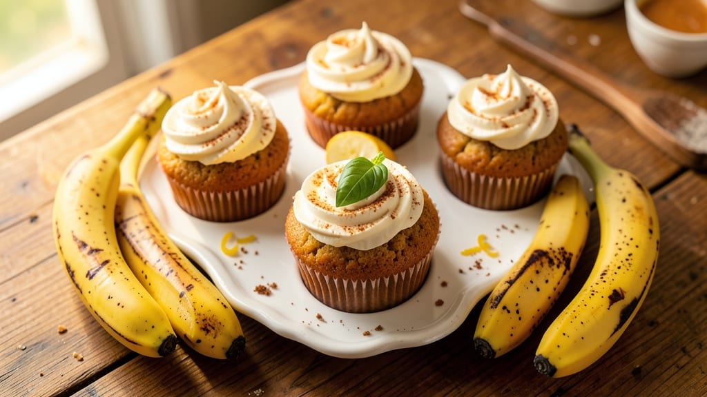 Martha Stewart's Banana Cupcake Recipe: Swirled Vanilla Frosting and Warm Spice Magic