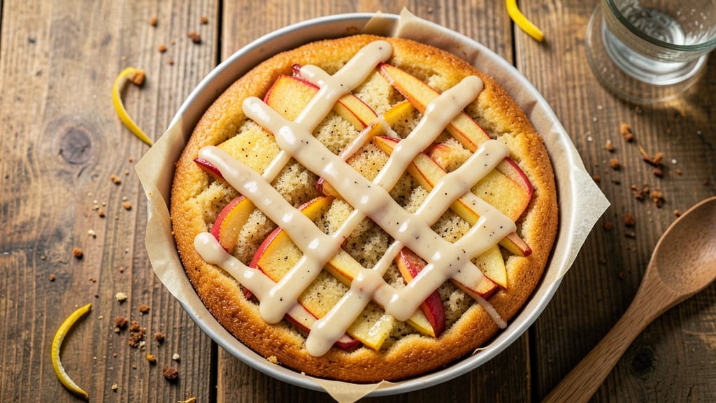 Apple Vanilla Cake Recipe: Warm Spice Streusel Hugs Caramelized Apple Filling