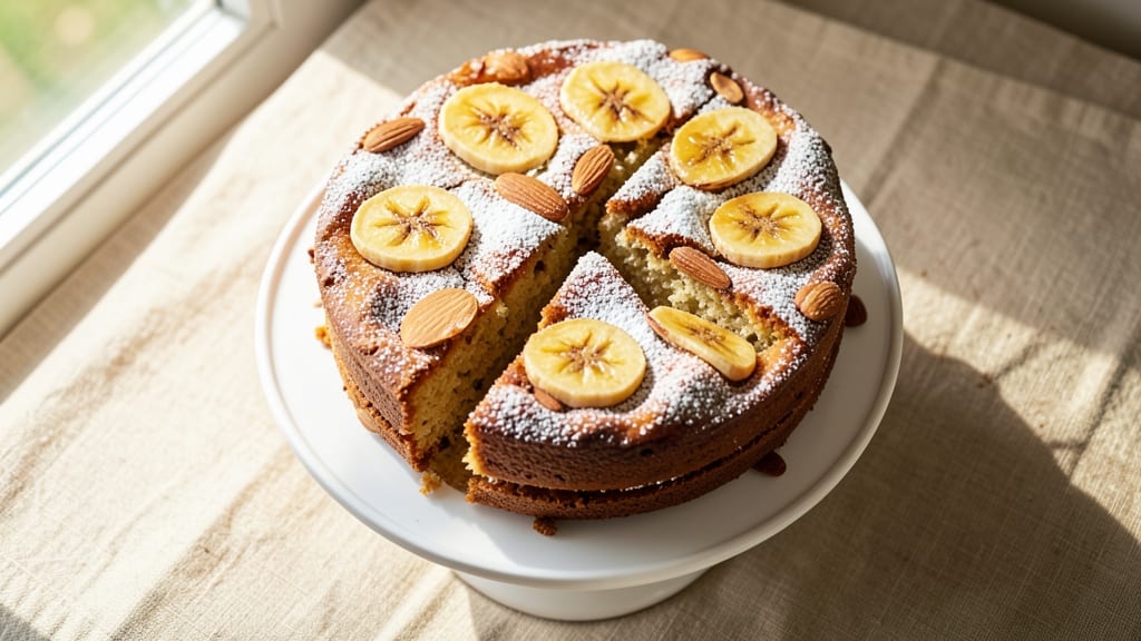 Banana Almond Cake Recipe: Moist Layers with Toasted Almond Crunch