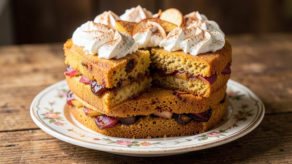 Apple Betty Cake Recipe: Spiced Rum Streusel Crown Over Warm Apple Layers