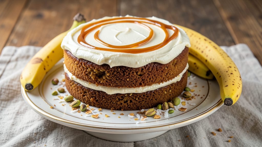 Banana Cake VI Recipe: Fluffy Layers with Spiced Rum Streusel Crown