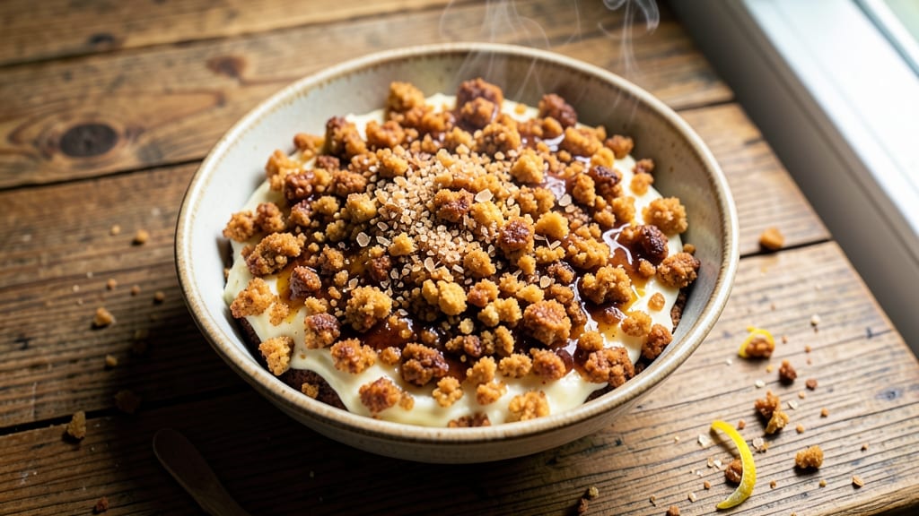 Banana Cake Topping Recipe: Boozy Caramelized Streusel That Melts Into Layers