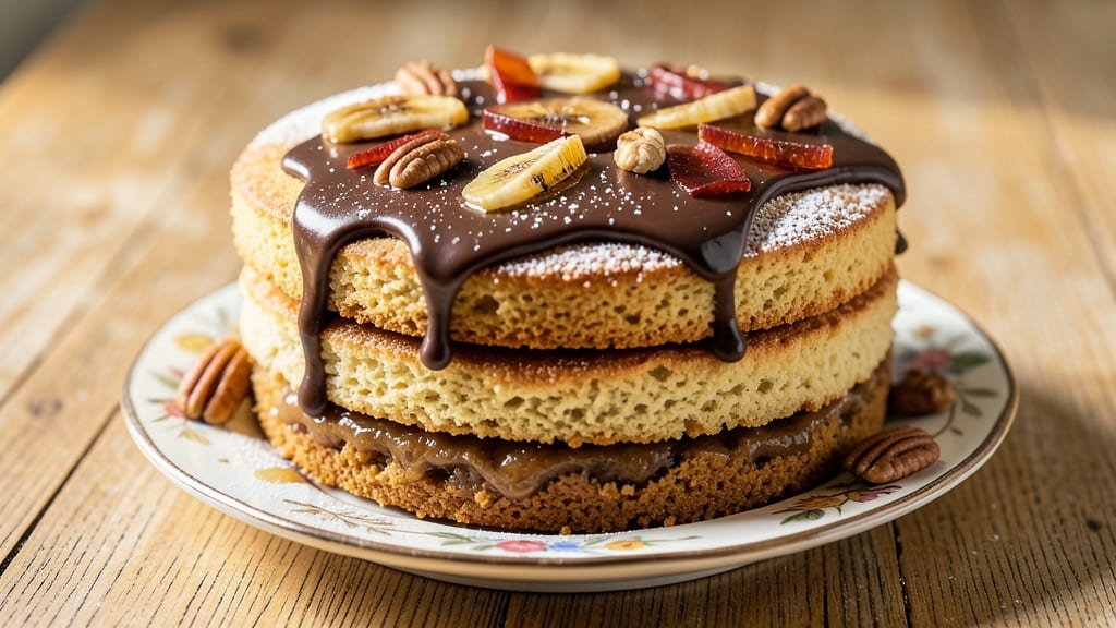 Banana Biscuit Cake Recipe: Flaky Layers and Caramelized Banana Streaks