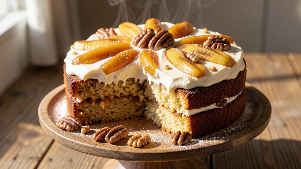 Banana Nut Cake Mix Recipe: Warm Spice Streusel Hugs Moist Banana Layers