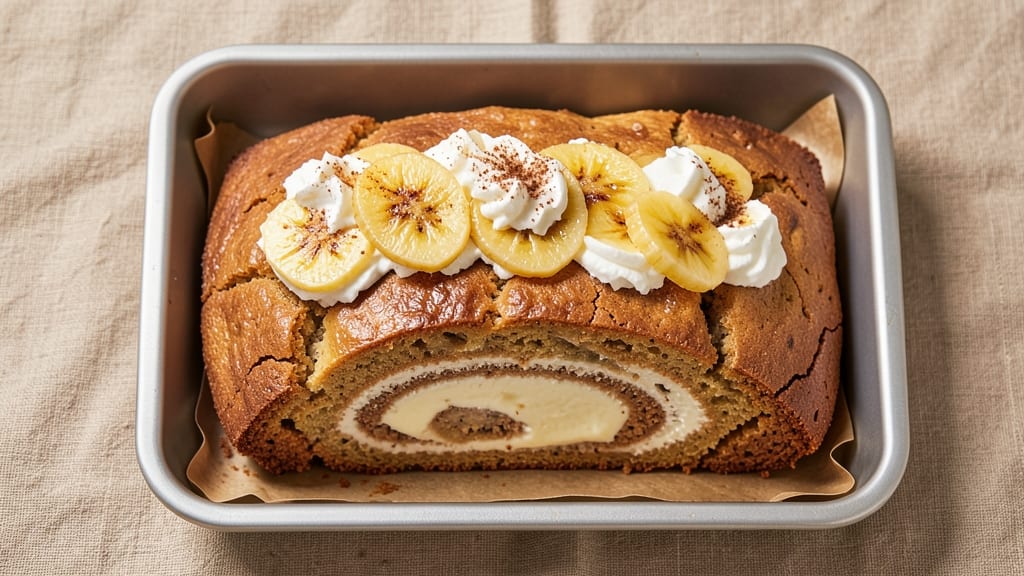 Banana Bread Cheesecake Roll Recipe: Swirled Cream Cheese and Banana Bliss