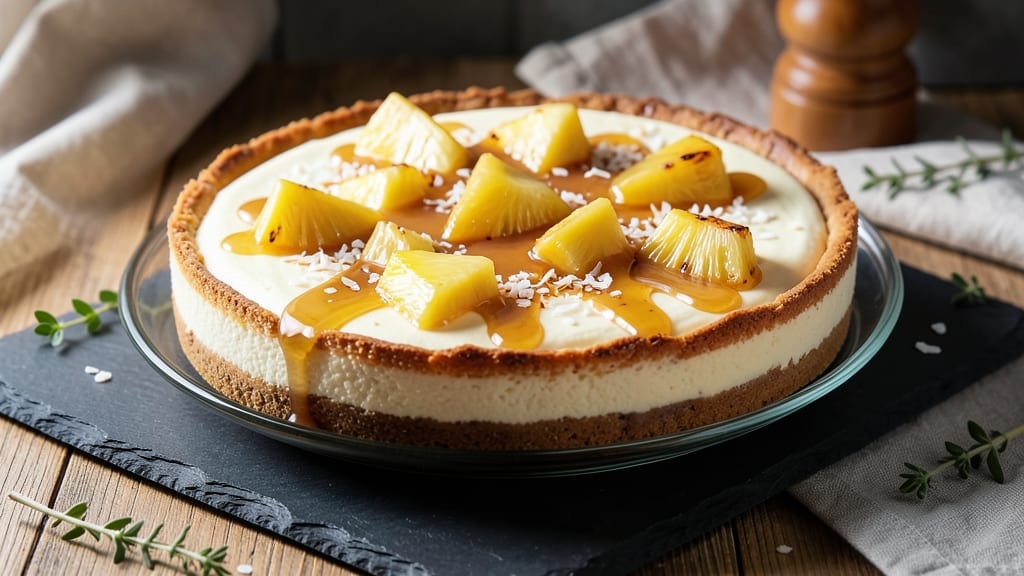 Baked Pineapple Cheesecake Recipe: Tropical Swirls and Buttery Crust Magic
