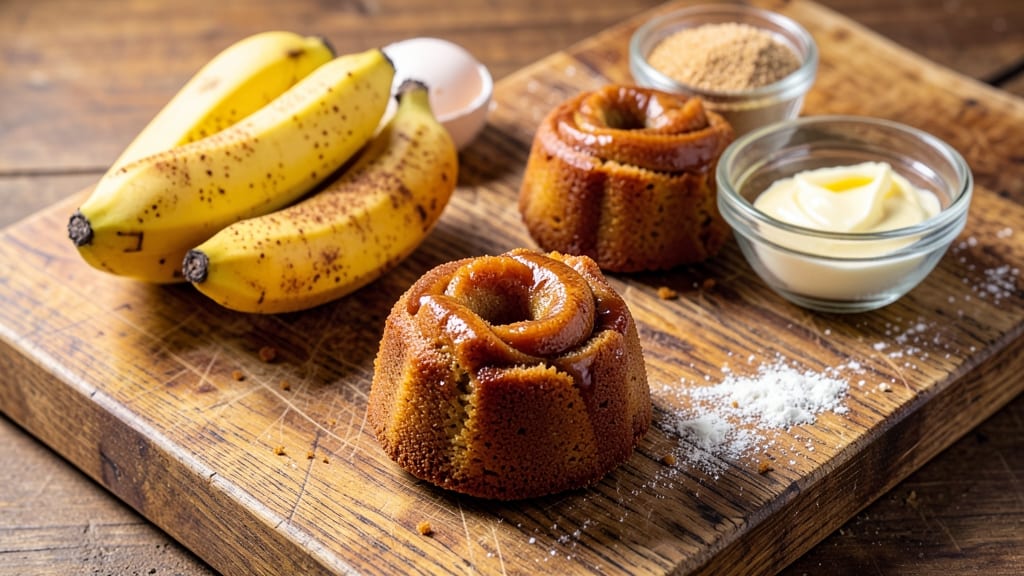 Banana Bread Mini Bundt Cakes Recipe: Individual Servings With Crispy Crowns