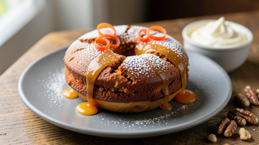 Baked Carrot Cake Donuts Recipe: Spiced Rum Glaze Over Moist Bites