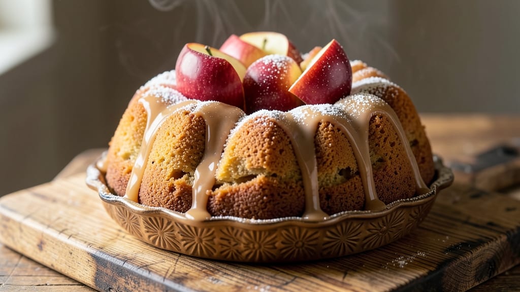 Apple Bundt Coffee Cake Recipe: Spiced Rum Streusel Crown Over Warm Apple Layers