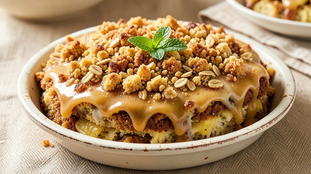 Banana Crumble Cake Recipe: Warm Spice Streusel Hugs Caramelized Banana Layers