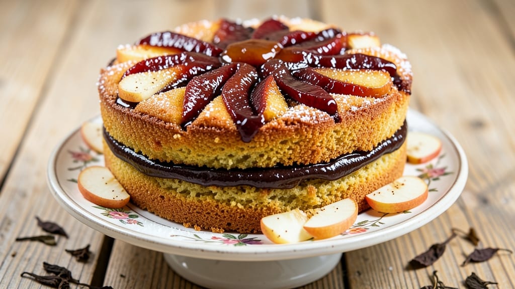 Apple Tea Cake Recipe: Spiced Rum-Infused Layers with Buttery Crunch Top