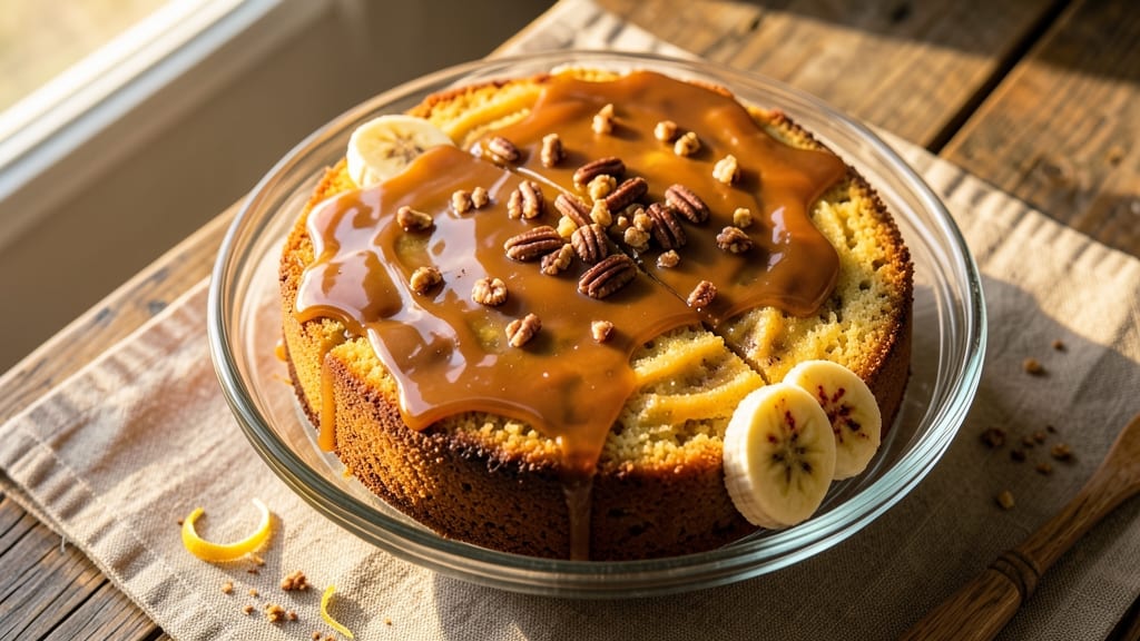 Banana Cake With Caramel Icing Recipe: Ultra Moist Layers and Silky Drizzle Harmony