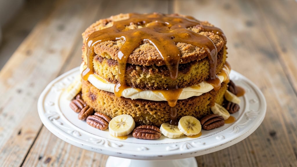 Banana Foster Cake Recipe Southern Living: Rum-Caramelized Layers With Buttery Streusel Crown