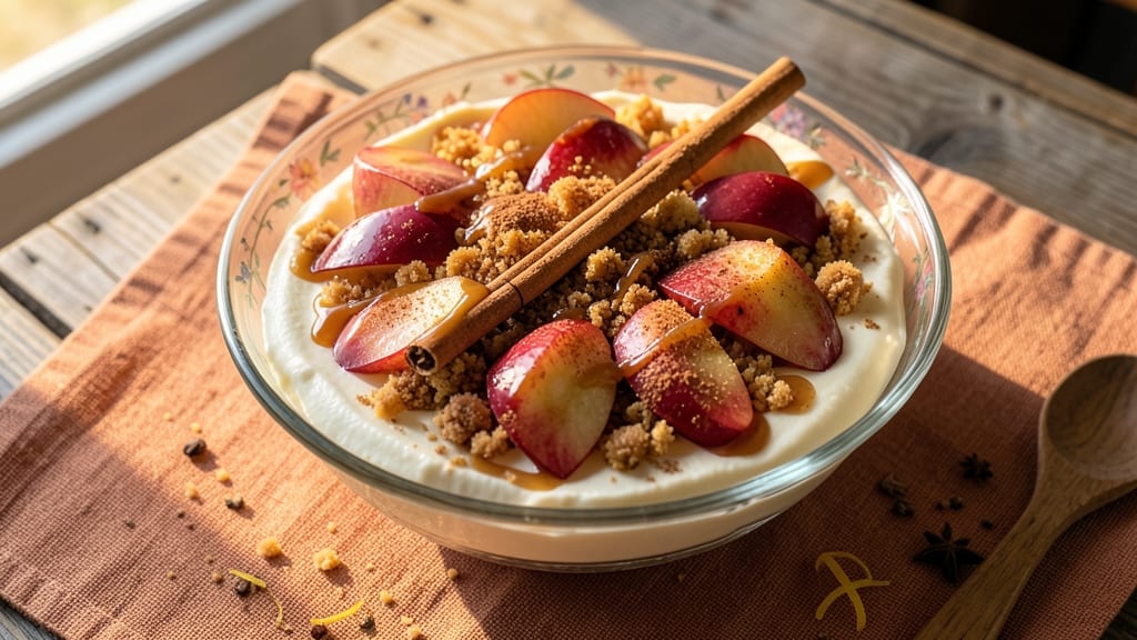 Apple Crisp Cheesecake No-Bake Recipe: Boozy Apple Filling with Crunchy Oat Crown
