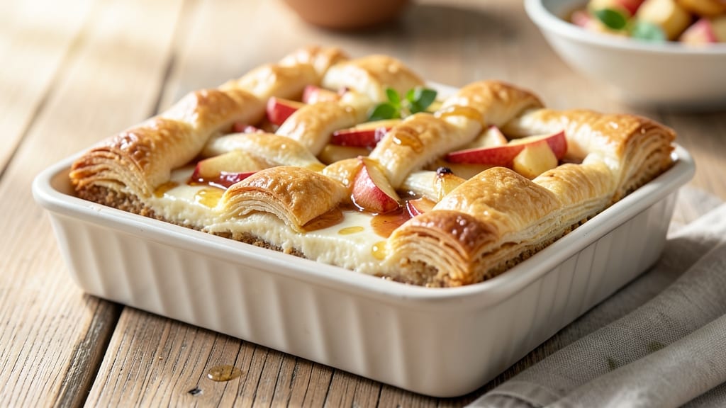 Apple Cheesecake Puff Pastry Recipe: Crunchy Crown Over Creamy Apple Layers