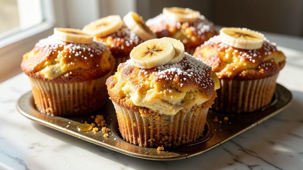 Banana Cheesecake Muffins Recipe: Mini Cakes With Swirled Cream Cheese