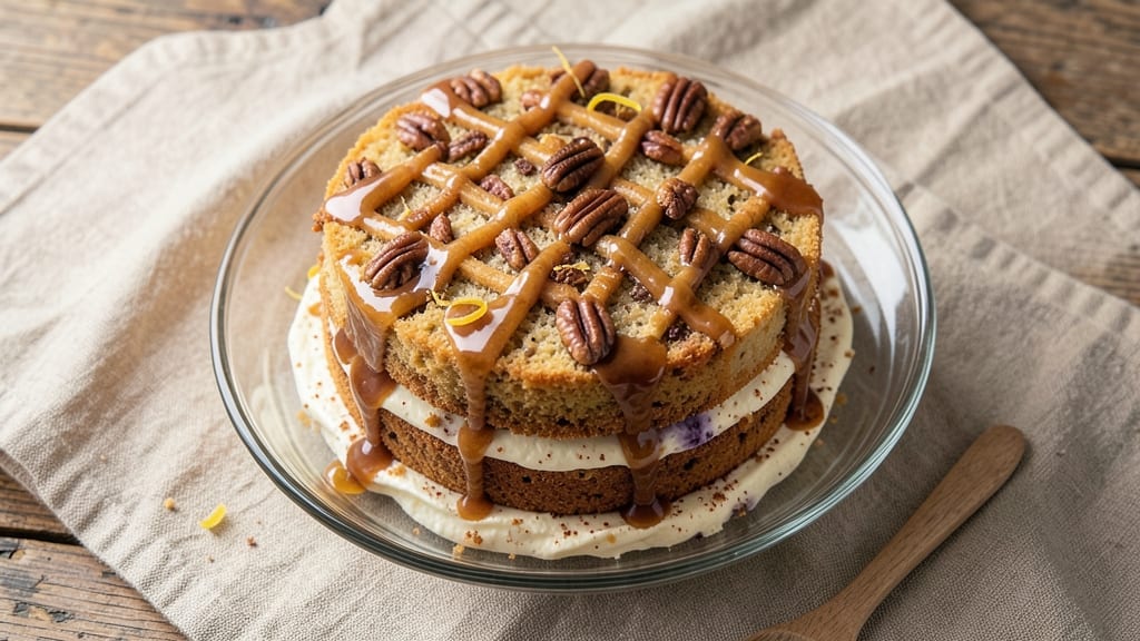 Arnold Fletcher Cake Recipe: Boozy Caramelized Banana Layers With Toasted Pecan Crunch