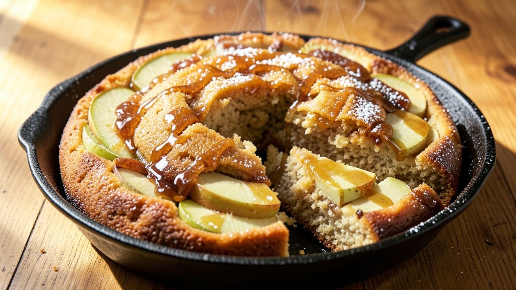 Apple Ginger Upside Down Cake Recipe: Caramelized Top, Spiced Rum Streusel Hug