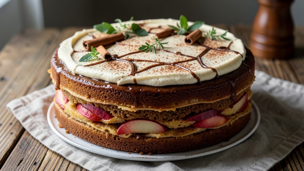 Apple Whiskey Cake Recipe: Boozy Caramelized Apple Layers With Spiced Streusel Crown
