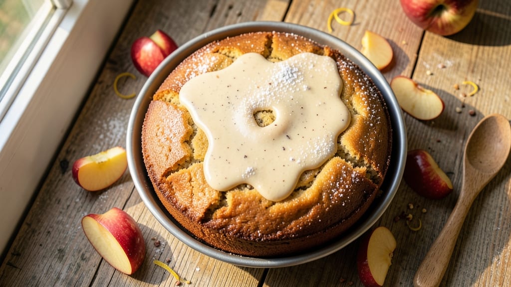 Apple Cake With Vanilla Sauce Recipe: Moist Vanilla-Infused Layers Drowned in Creamy Sauce