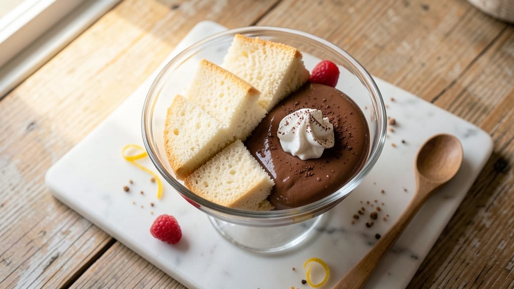 Angel Food Cake and Chocolate Pudding Recipe: Light Cloud Meets Rich Decadence
